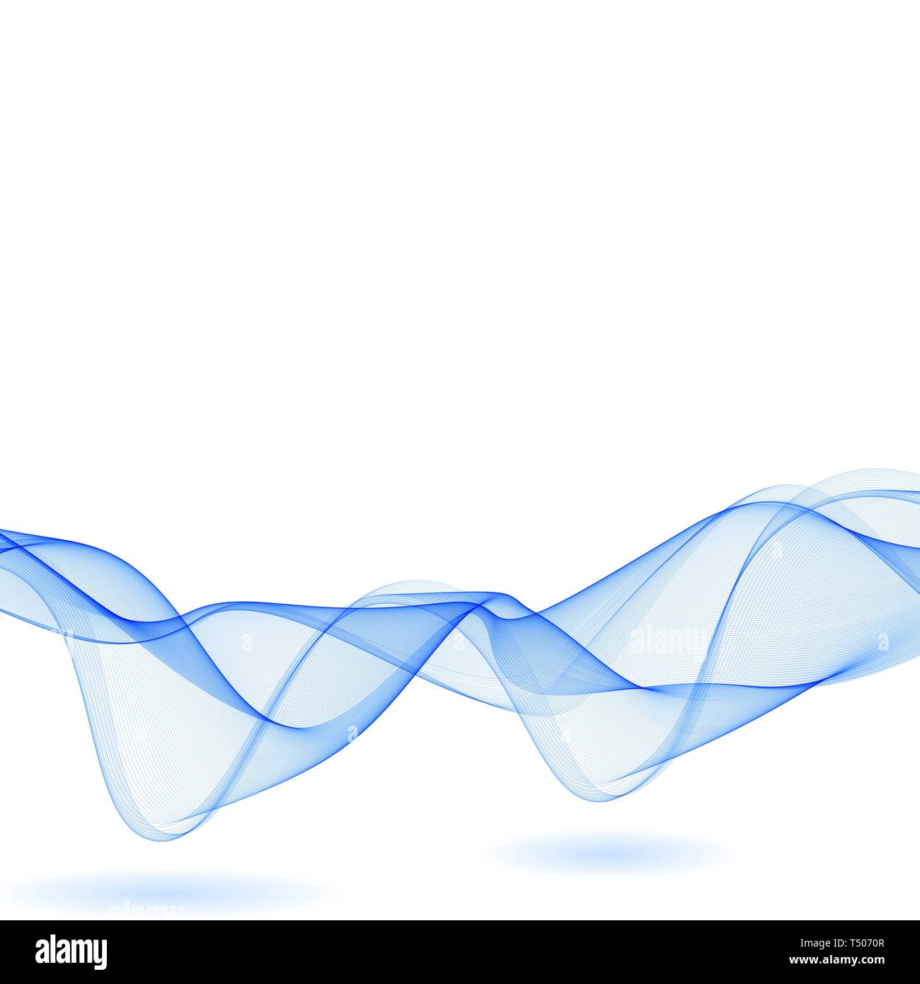 Abstract liscia colore vettore d'onda. La curva di flusso moto blu illustrazione. Progettazione di fumo. Linee vettoriali. Foto Stock