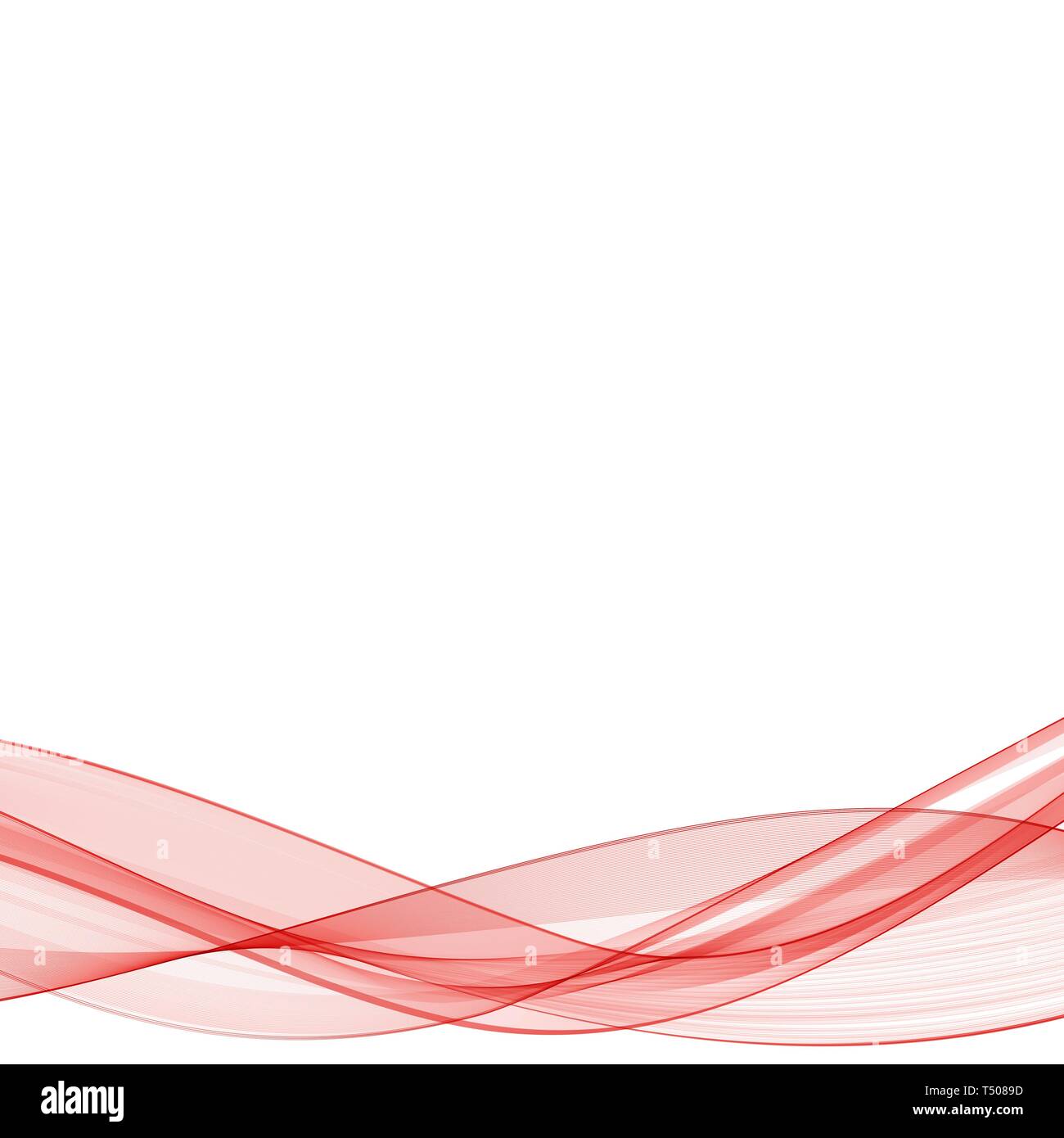 Abstract liscia colore vettore d'onda. La curva di flusso moto rosso illustrazione. Foto Stock