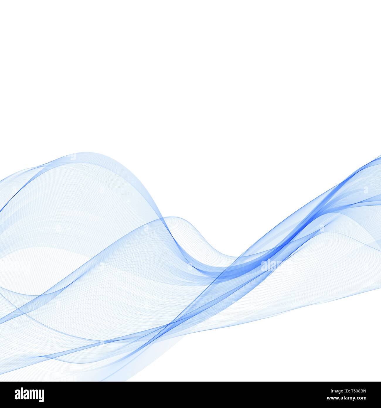 Abstract liscia colore vettore d'onda. La curva di flusso moto blu illustrazione. Progettazione di fumo. Linee vettoriali eps. 10 Foto Stock