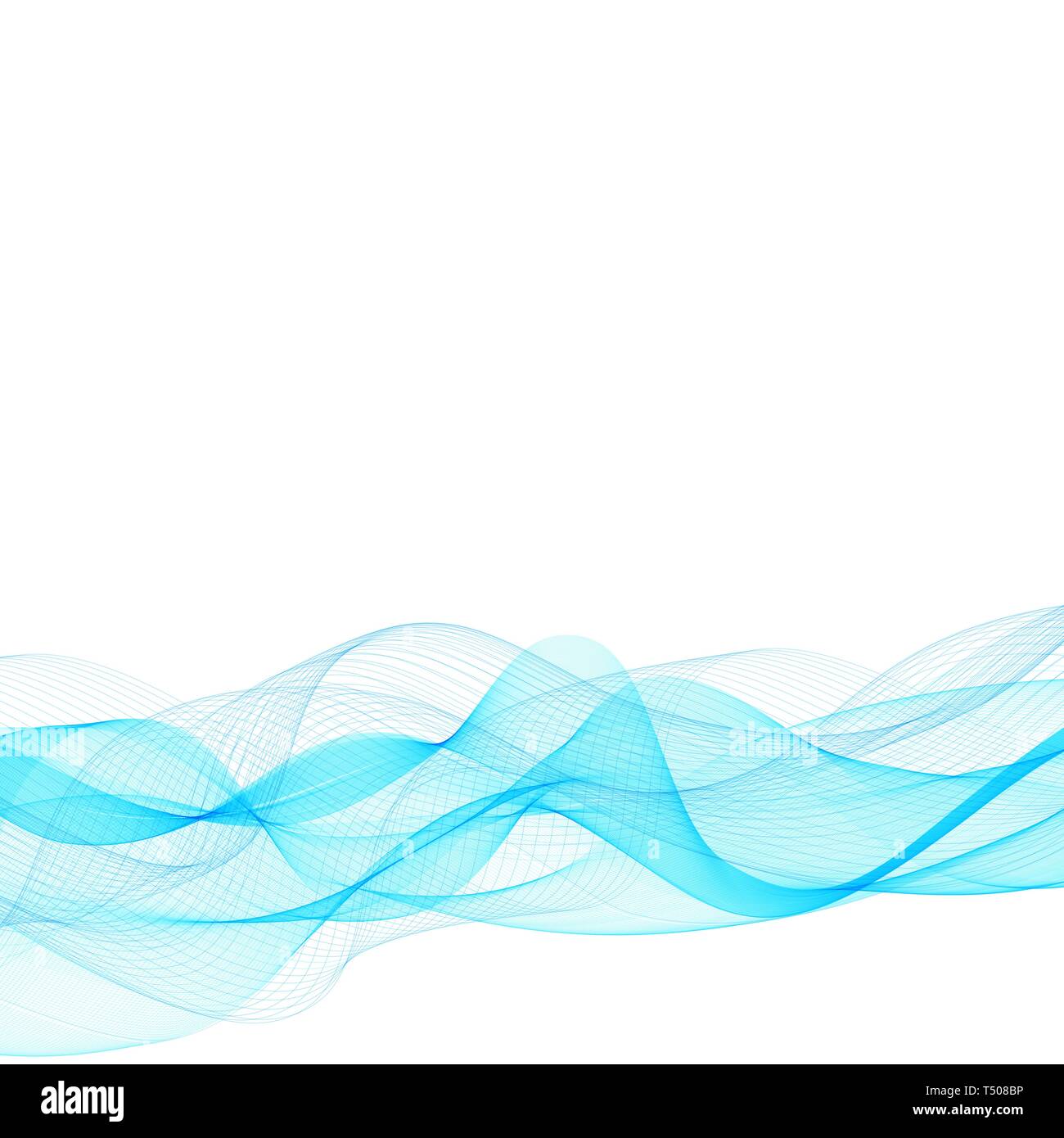 Abstract liscia colore vettore d'onda. La curva di flusso moto blu illustrazione. Progettazione di fumo. Linee vettoriali eps. 10 Foto Stock