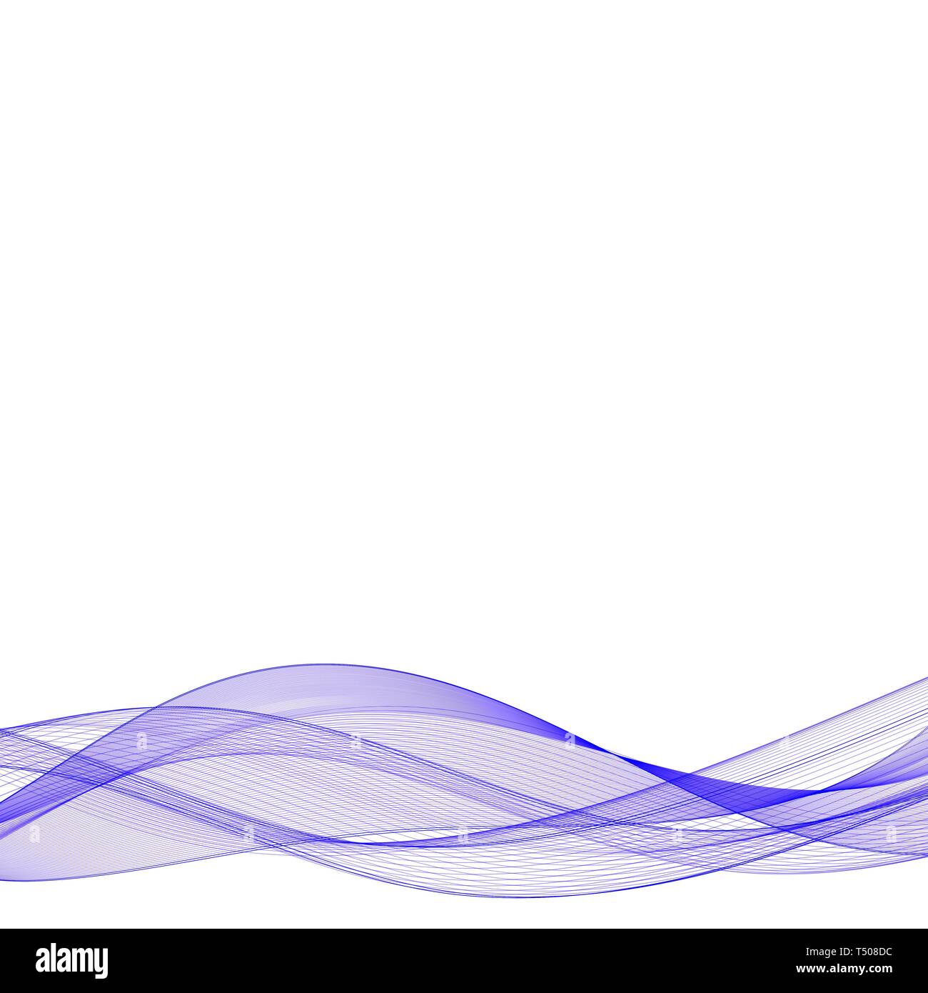Abstract liscia colore vettore d'onda. La curva di flusso moto blu illustrazione. Progettazione di fumo. Linee vettoriali eps. 10 Foto Stock