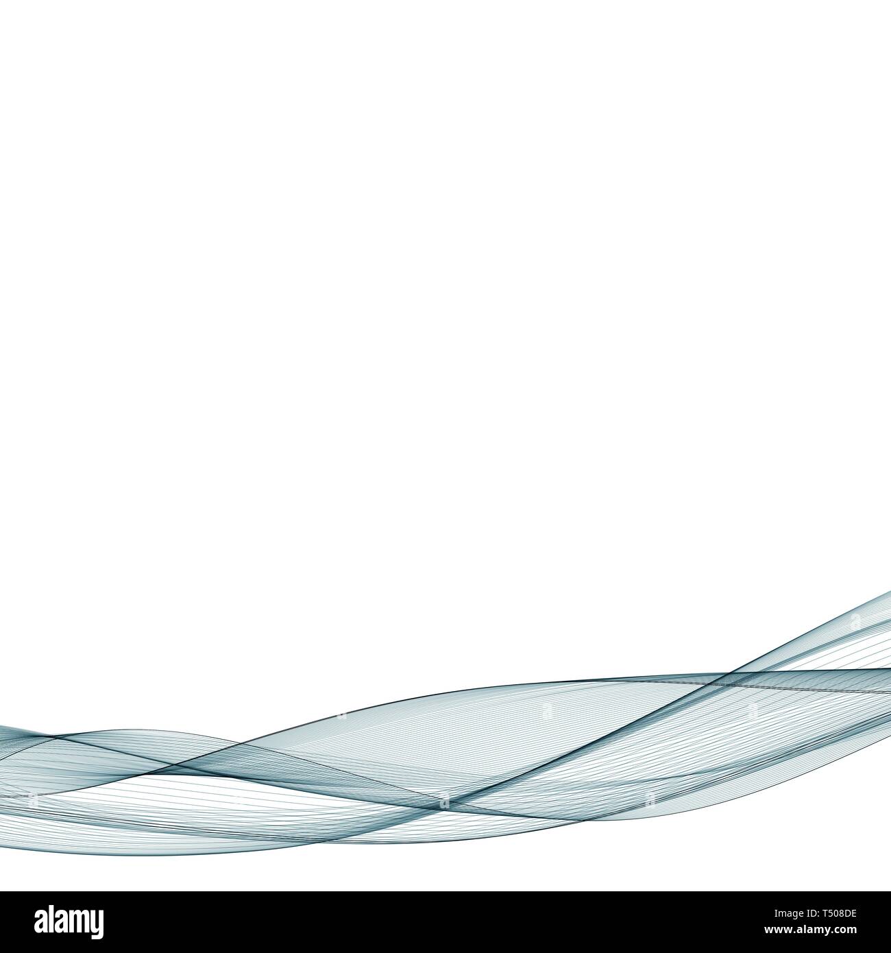 Abstract liscia colore vettore d'onda. La curva di flusso moto blu illustrazione. Progettazione di fumo. Linee vettoriali eps. 10 Foto Stock