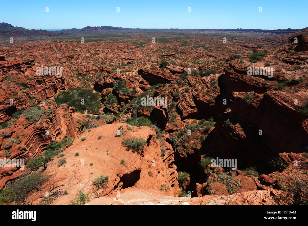 San Luis, Argentina - 21 Novembre 2018: Quijadas Parco Nazionale di vista con i loro cannoni a San Luis, Argentina Foto Stock