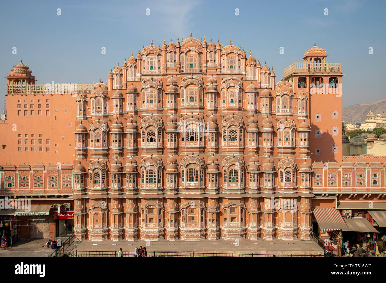 India Rajasthan, Jaipur, Hawa Mahal (palazzo di vento). Foto Stock