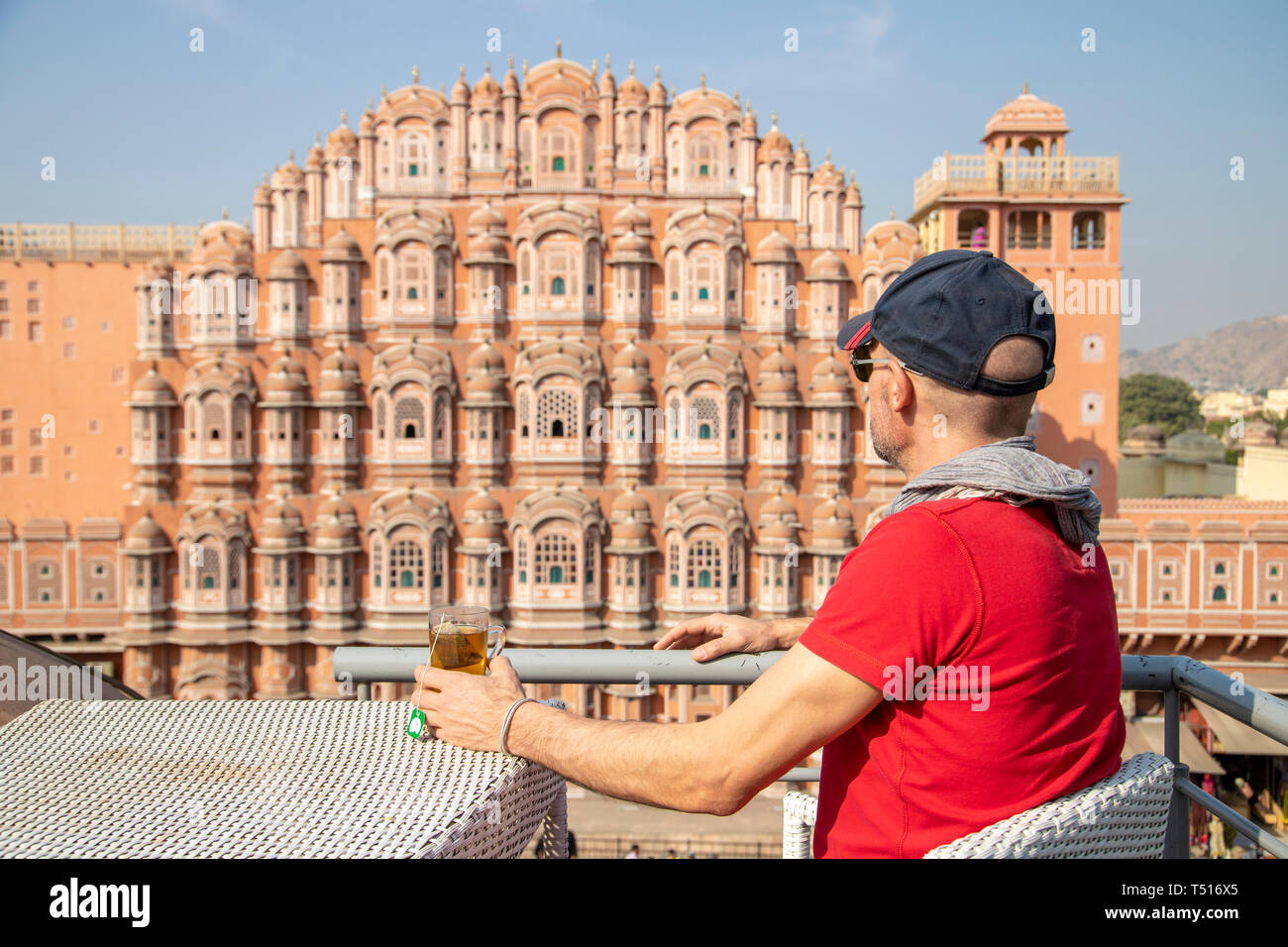 India Rajasthan, Jaipur, Hawa Mahal (palazzo del vento) MR Foto Stock