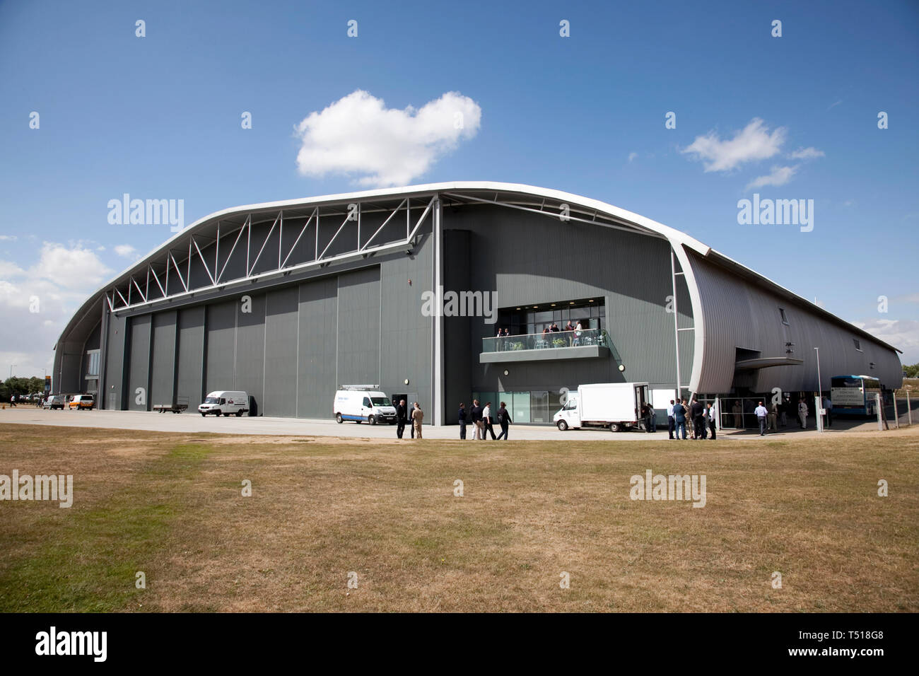 Hangar presso il Museo della Guerra Imperiale di Duxford,Cambridgeshire, Inghilterra. Foto Stock