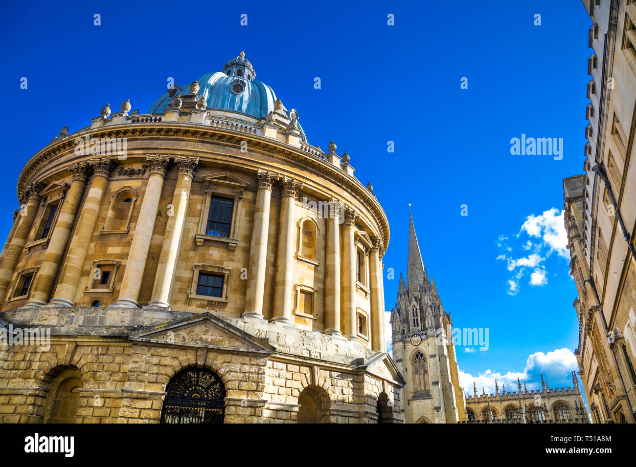 La Radcliffe Camera facciata di edificio, parte dell'Università di Oxford, Oxford, Regno Unito Foto Stock