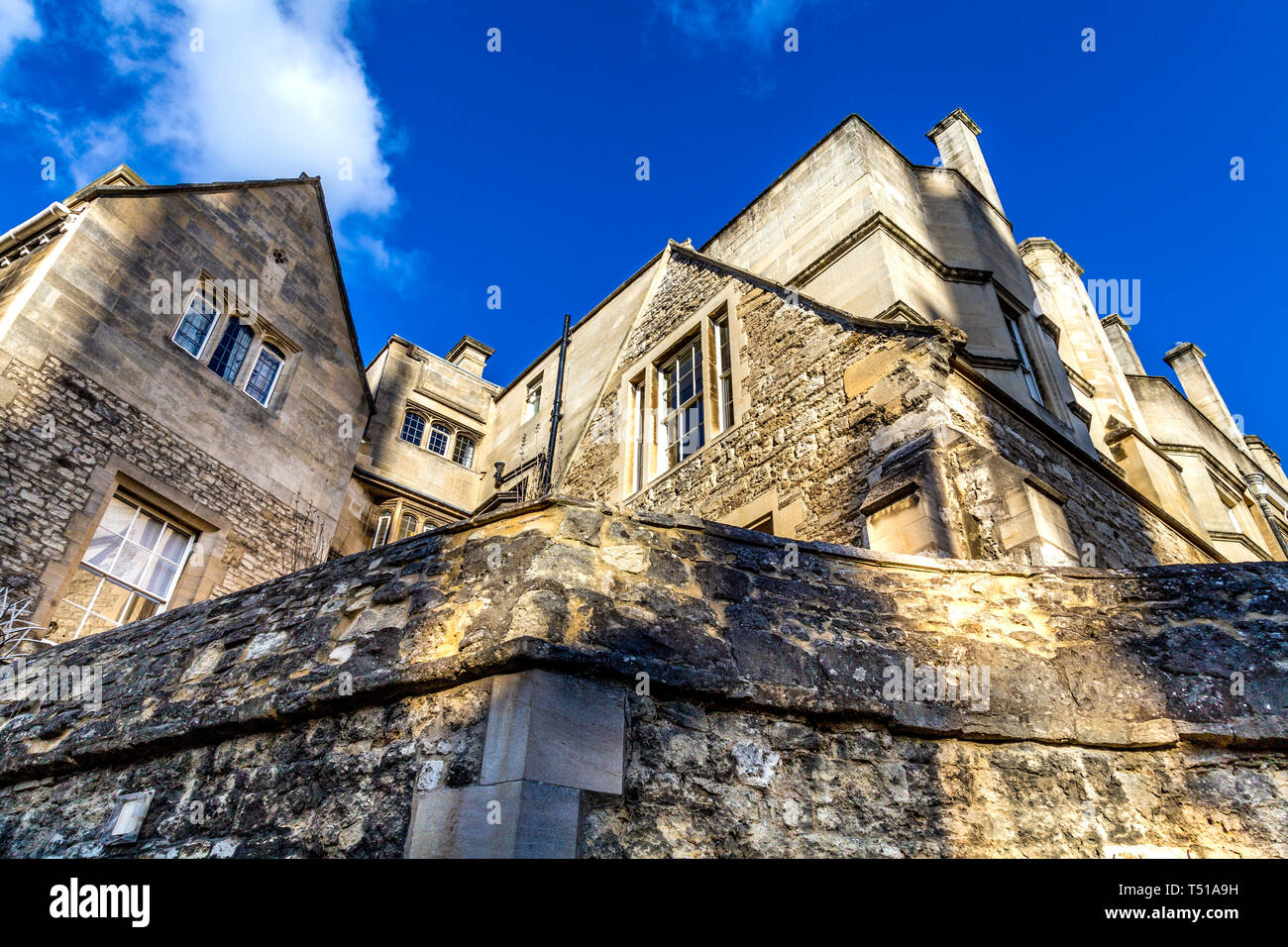 Case di pietra in Oxford, Regno Unito Foto Stock