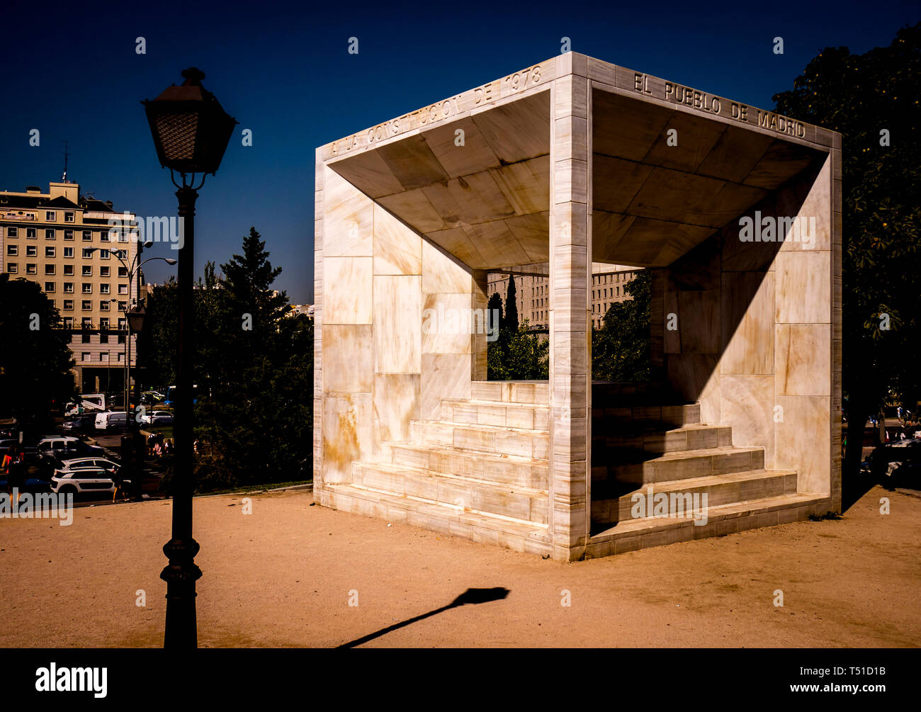 Monumento a la Constitución de 1978. Madrid. España. Foto Stock