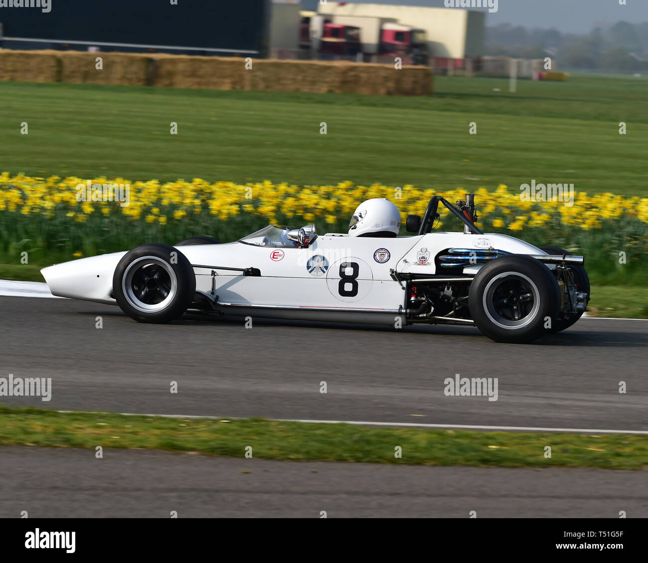 Martyn Halliday, Chevron Ford B15C, Derek Bell Cup, 1 litro vetture Formula 3, 1964 - 1970, 77th Assemblea dei Soci, Goodwood, West Sussex, in Inghilterra, Aprile Foto Stock