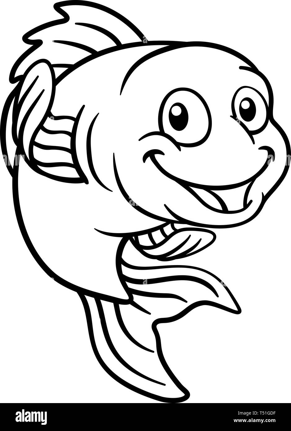 Ciprino dorato o pesce d'oro personaggio dei fumetti Illustrazione Vettoriale