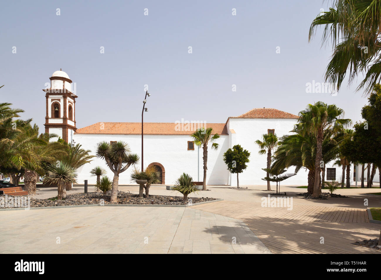 La chiesa di Antigua, Fuerteventura. Foto Stock