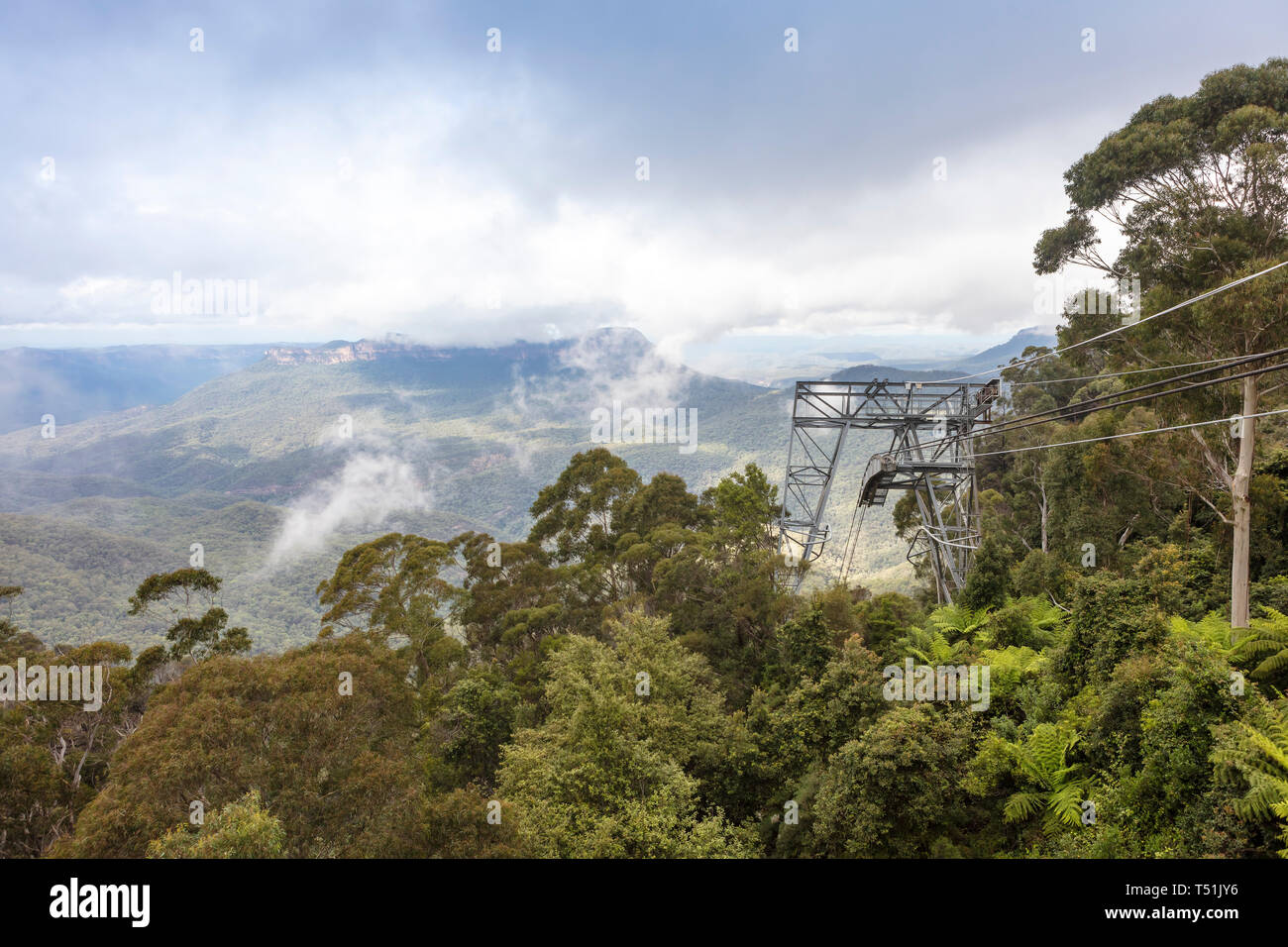 Vista panoramica alla Montagne blu In NSW, Australia. Foto Stock