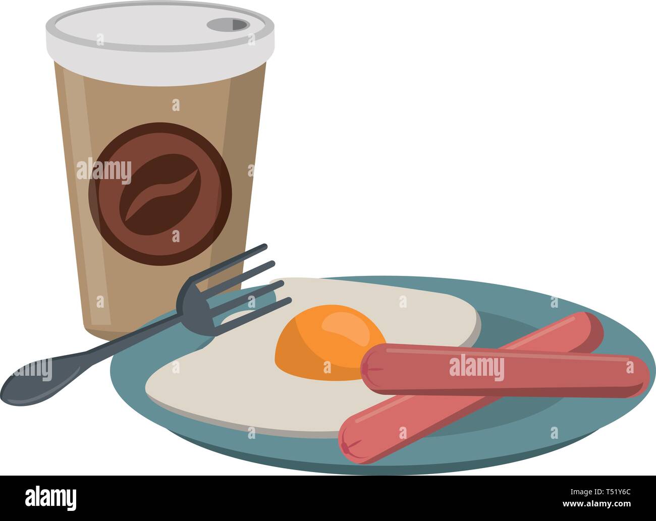 La prima colazione americana food Illustrazione Vettoriale