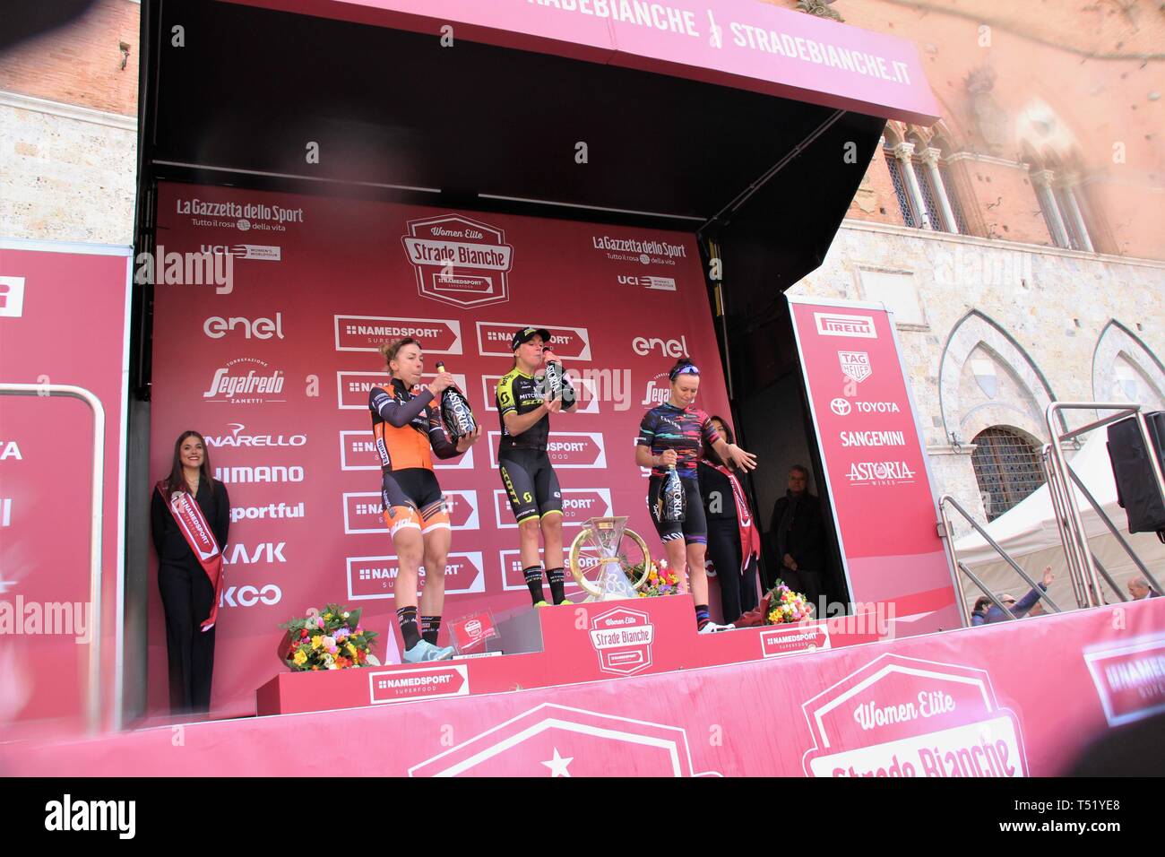 Strade bianche 2019 - UCI World Tour Pro corsa in bicicletta. Siena a Siena Foto Stock