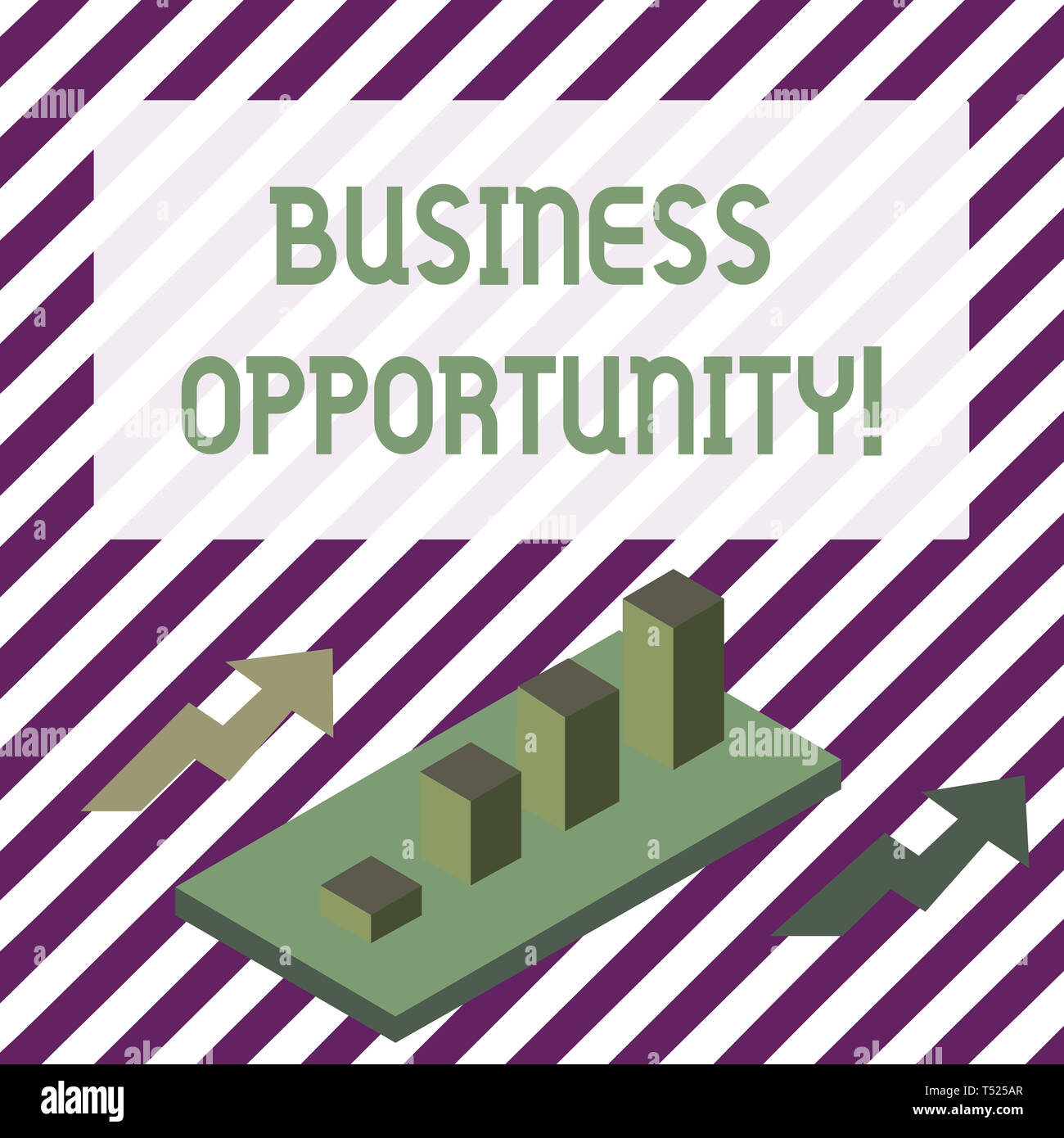 La grafia la scrittura di testo di opportunità di business. Foto concettuale di investimento che permette al compratore di iniziare un business colorato Clustered grafico a barre 3D G Foto Stock