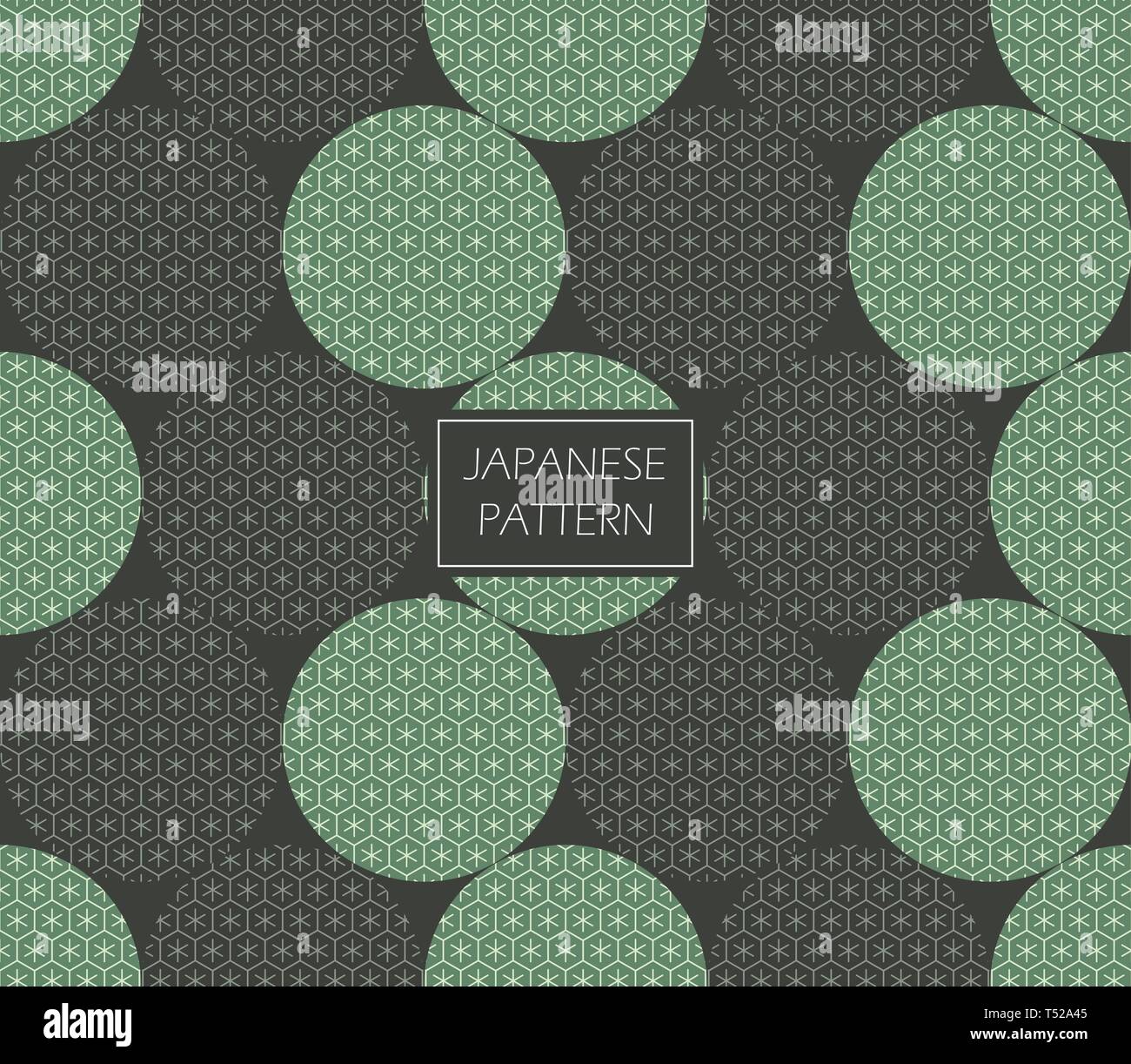Modello giapponese vettore. Verde sfondo geometrico. La carta di avvolgimento di design. Illustrazione Vettoriale