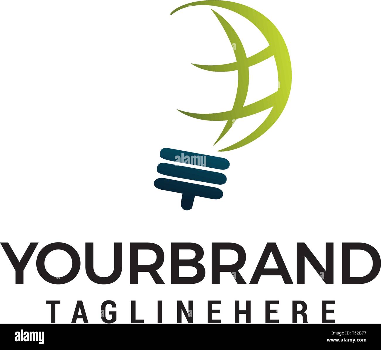 Lampadina creativa vettore astratto logo design e segno del globo. Aziendale Corporate industriale logotipo creativo simbolo.illustrazione vettoriale Illustrazione Vettoriale