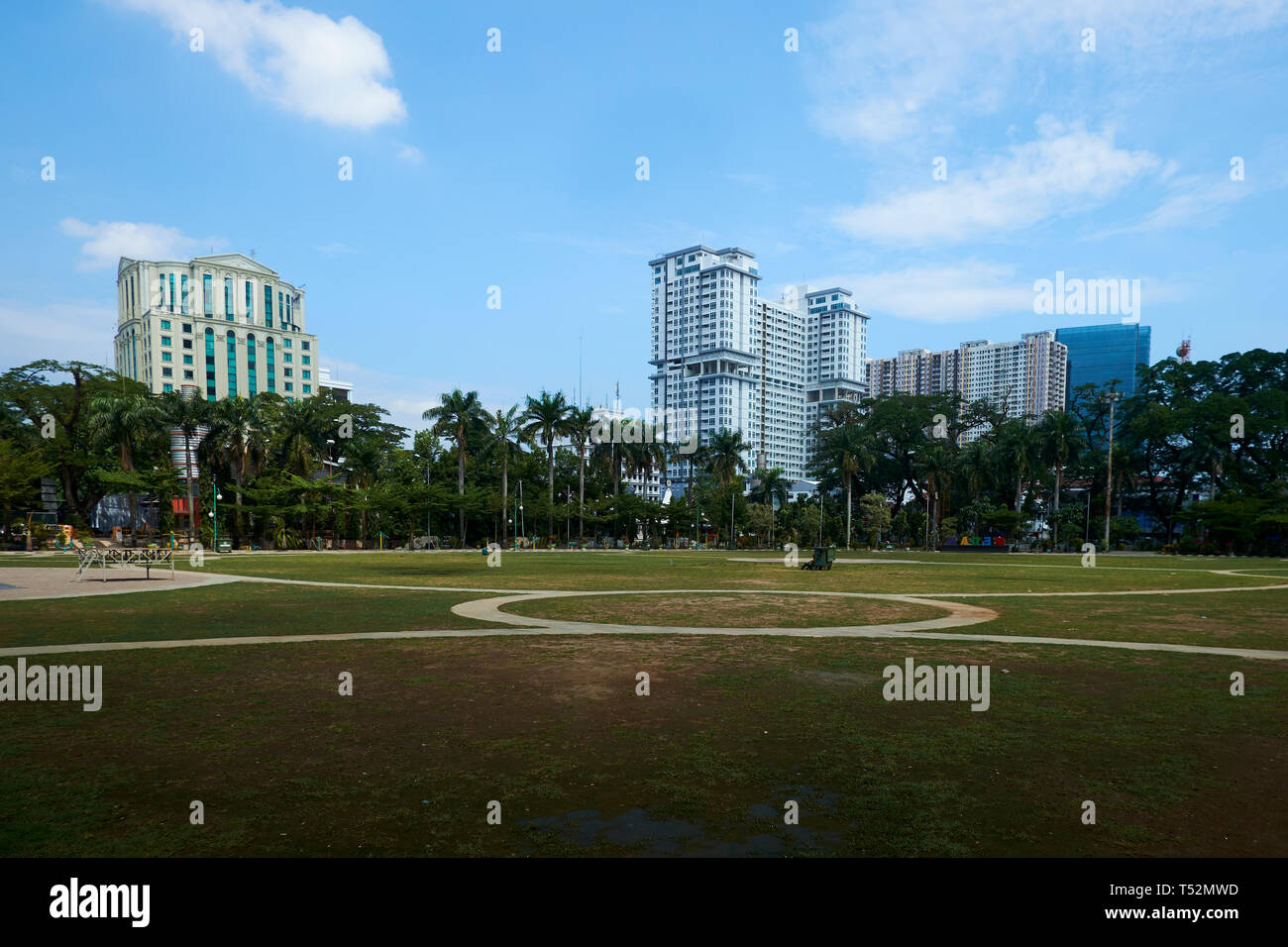Lo skyline del centro cittadino di Medan. A Medan, Indonesia. Foto Stock