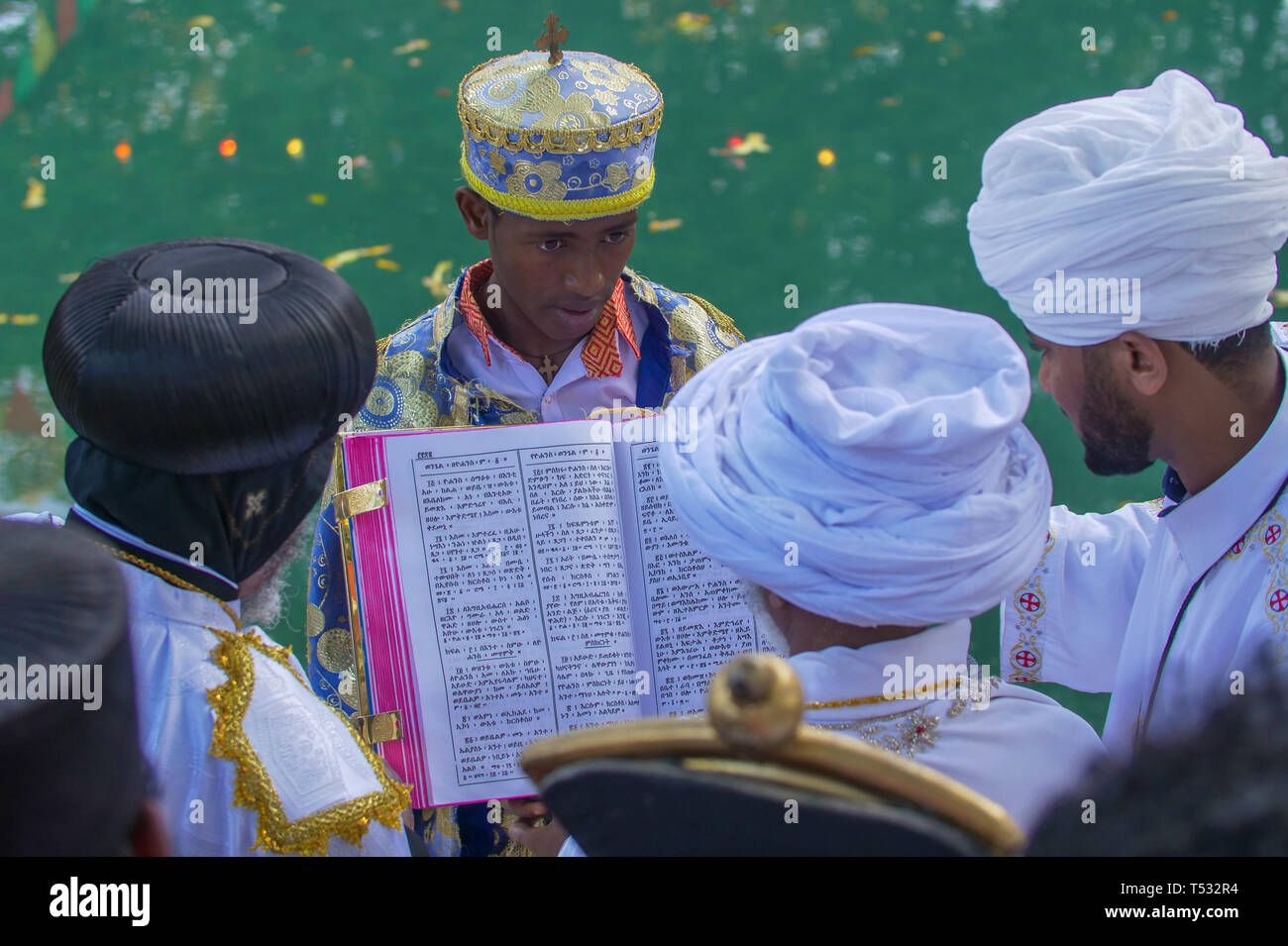Il Timkat festival di Gondar è la più importante chiesa ortodossa etiope celebrazione dell Epifania Foto Stock