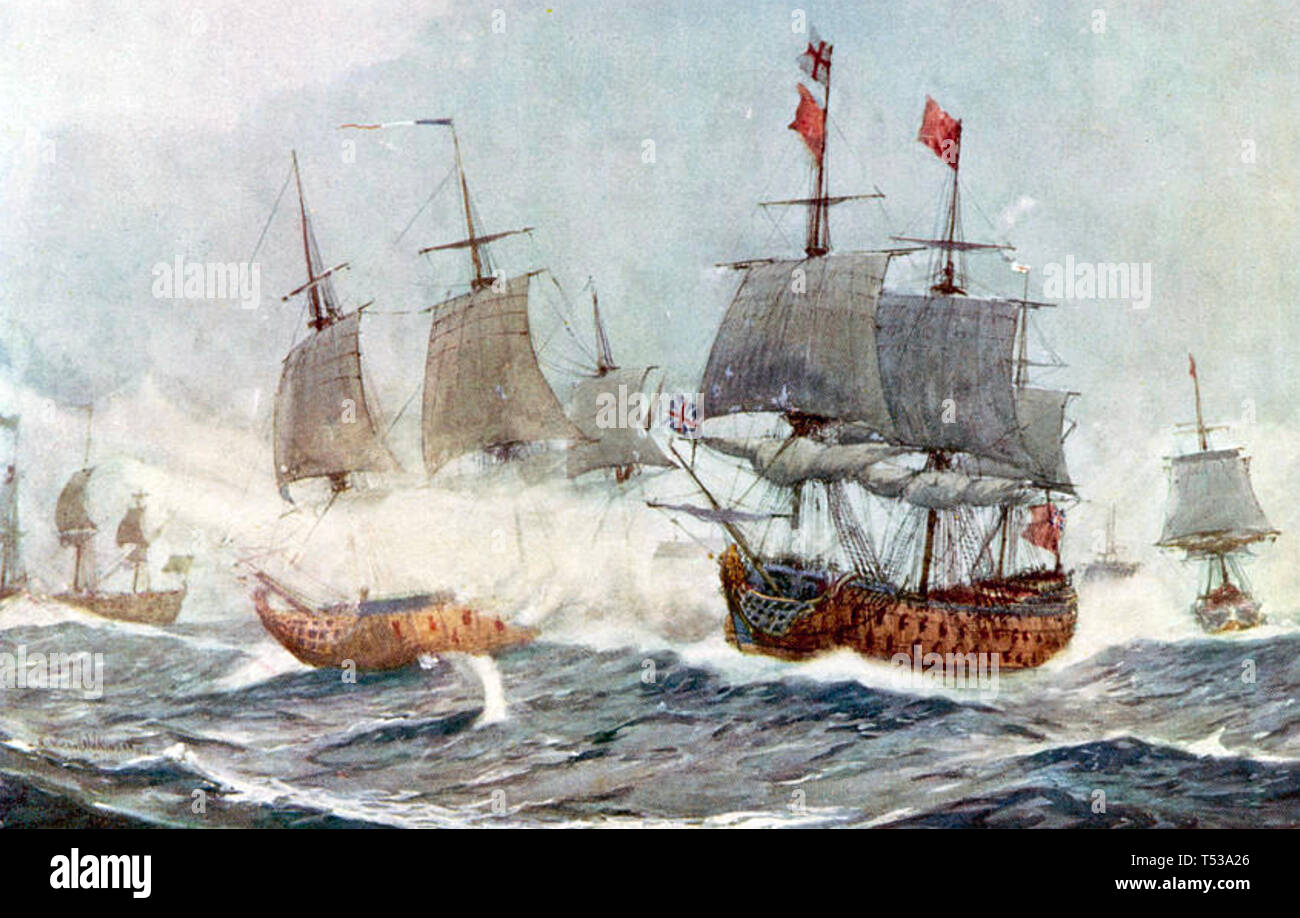 Battaglia di QUIBERON BAY 20 Novembre 1759 Foto Stock