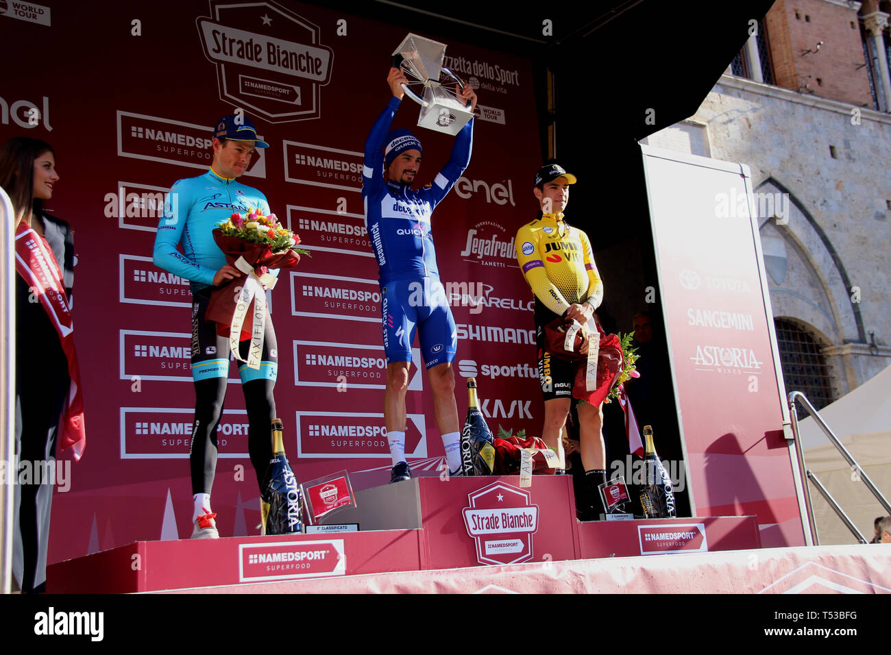 Strade bianche 2019 - UCI World Tour Pro corsa in bicicletta. Siena a Siena Foto Stock