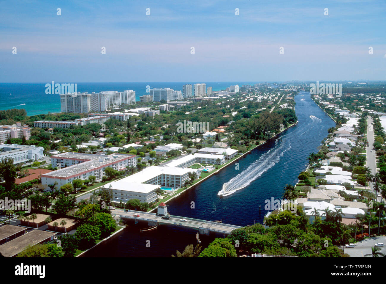 Boca Raton Florida, traffico nautico Intracoastal, trasporto, veicoli, Oceano Atlantico, FL214 Foto Stock