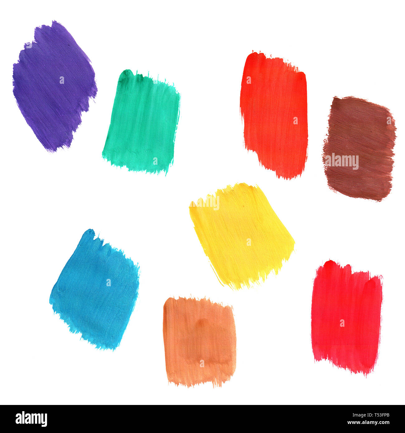 Textured pennellate di colore di gouache paint per la progettazione e la decorazione Foto Stock