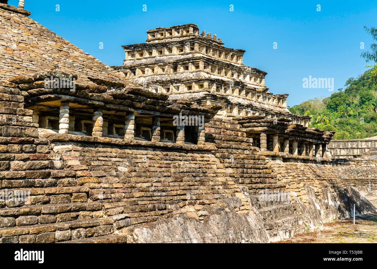 El Tajin, un pre-colombiano sito archeologico nel sud del Messico Foto Stock