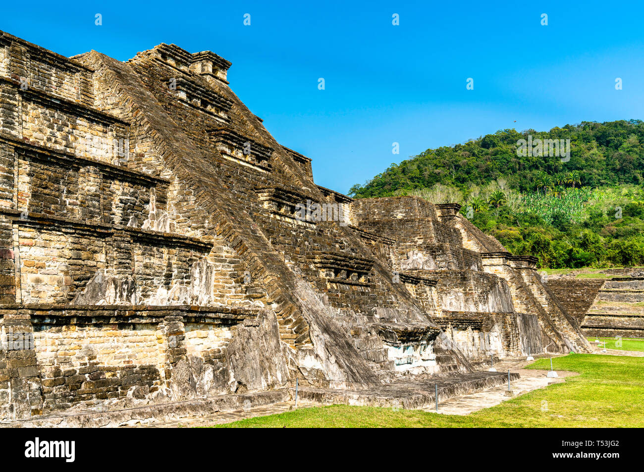 El Tajin, un pre-colombiano sito archeologico nel sud del Messico Foto Stock