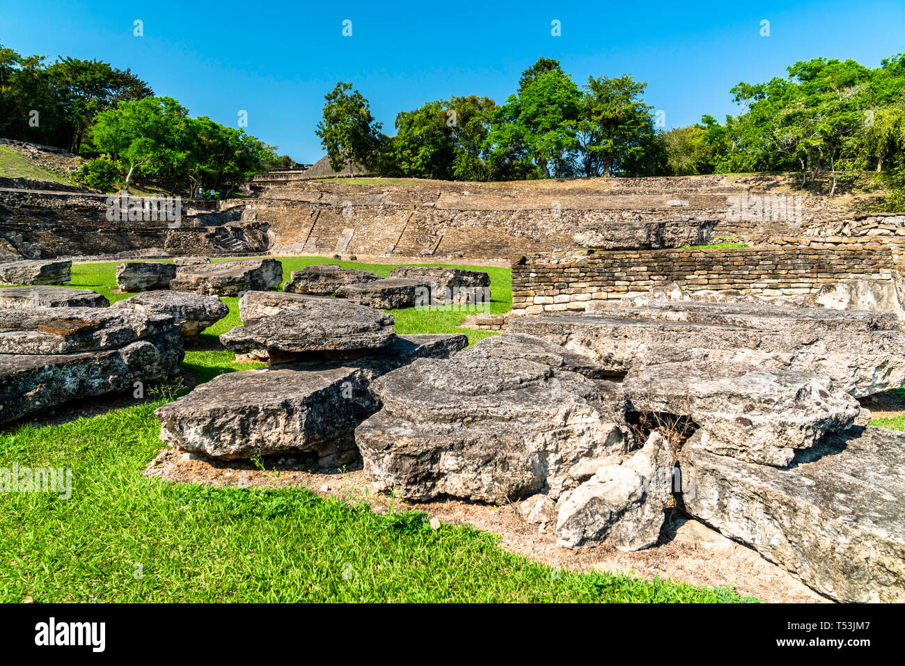 El Tajin, un pre-colombiano sito archeologico nel sud del Messico Foto Stock