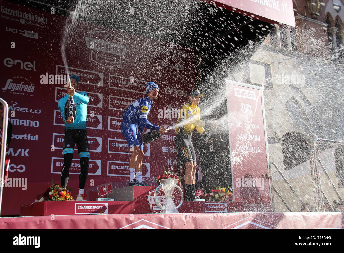 Strade bianche 2019 - UCI World Tour Pro corsa in bicicletta. Siena a Siena Foto Stock