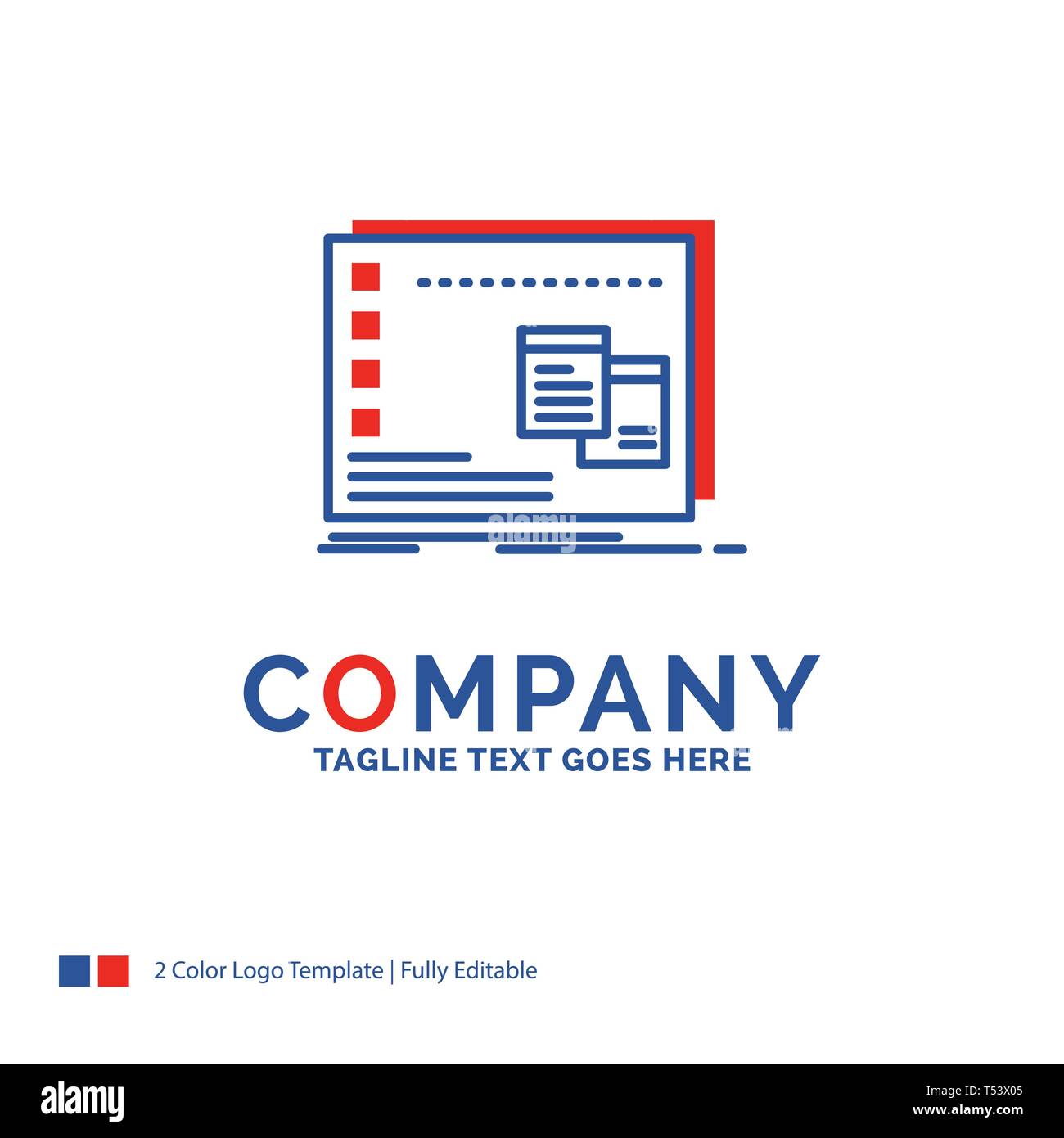 Nome azienda Logo Design per la finestra, Mac, operativi os, programma. Blu  e rosso il marchio Design con posto per slogan. Abstract Logo creativo temp  Immagine e Vettoriale - Alamy