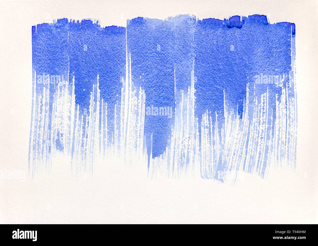 Abstract dipinta a mano acquerello texture con strisce blu Foto Stock