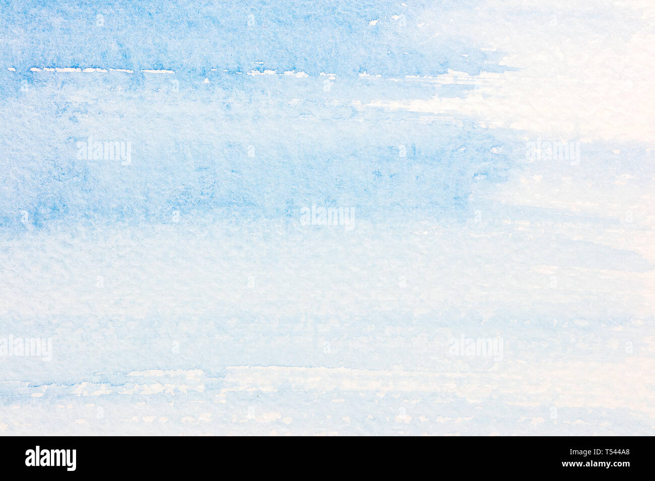 Acquerelli astratti pennellate di colore blu su bianco sullo sfondo della carta Foto Stock