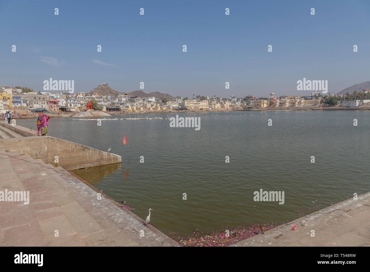 Lago di Pushkar, Pushkar, Rajasthan, India Foto Stock