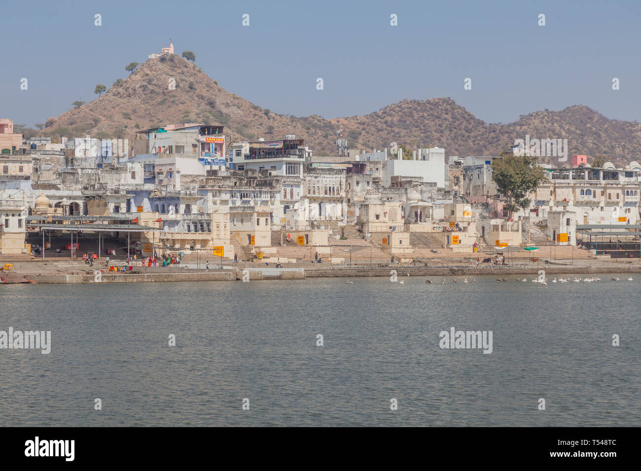 Lago di Pushkar, Pushkar, Rajasthan, India Foto Stock