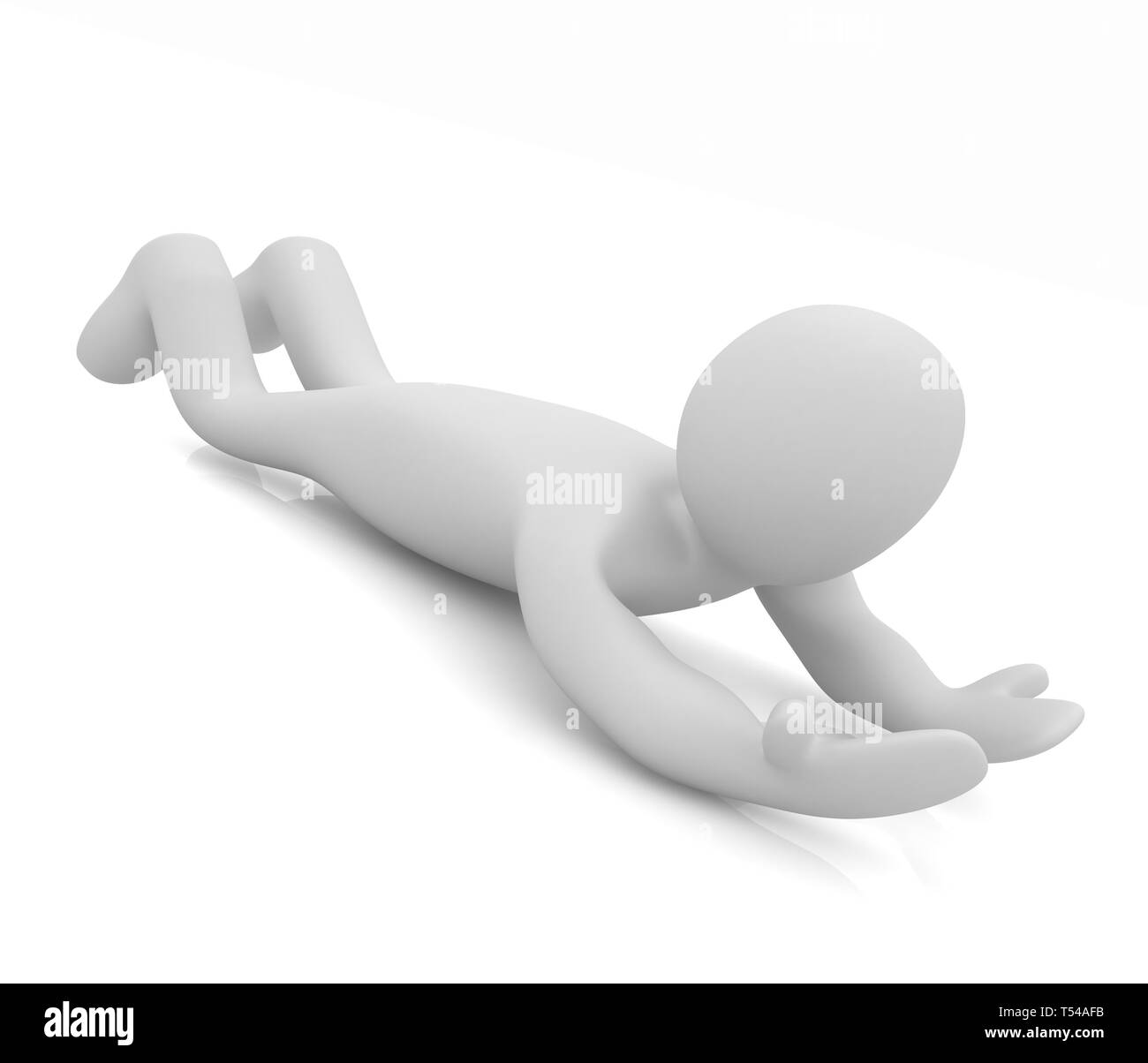 3D umani giacenti. Le mani vuote specificamente per la vostra immaginazione: inserire qualsiasi annuncio Foto Stock