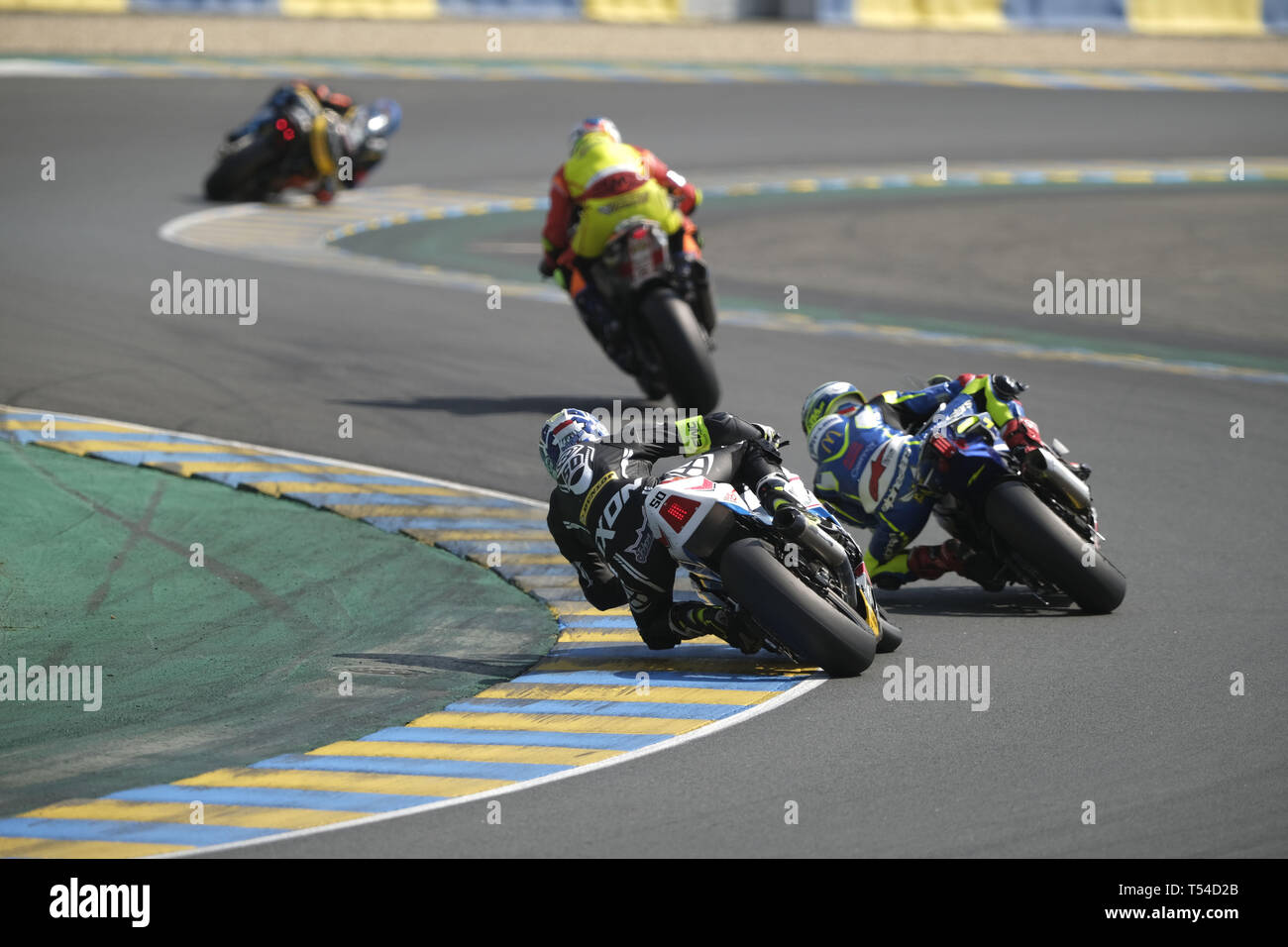 Le Mans, Sarthe, Francia. Xx Apr, 2019. Eventi motori Suzuki GSXR 1000 - Il pilota francese JOHAN NIGON in azione durante il quarantaduesimo edizione della 24 ore motociclo di Le Mans al circuito Bugatti - Le Mans - Francia Credito: Pierre Stevenin/ZUMA filo/Alamy Live News Foto Stock