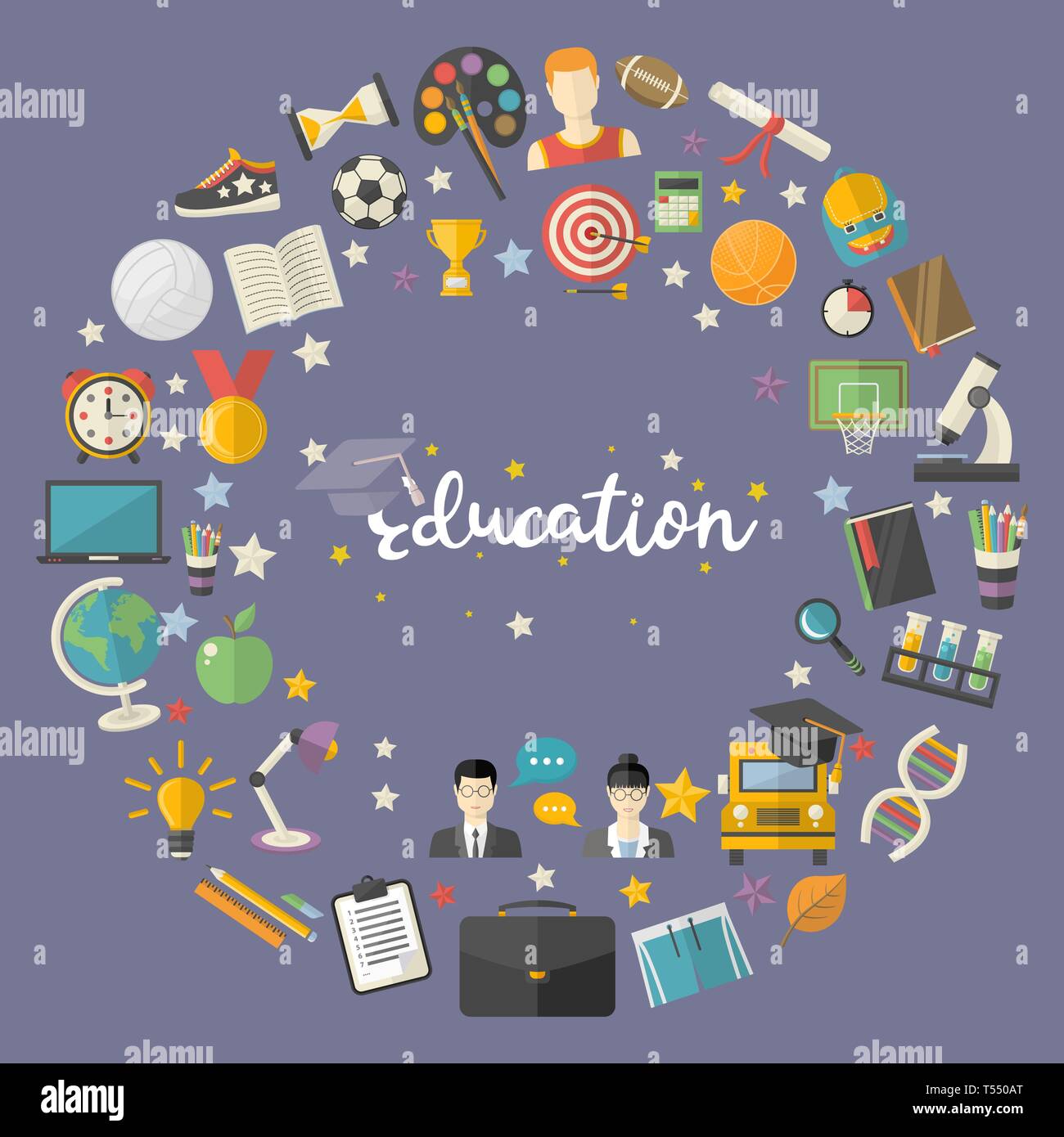 Il vettore a scopo didattico illustartion concetto.icona conoscenza con il computer portatile Illustrazione Vettoriale