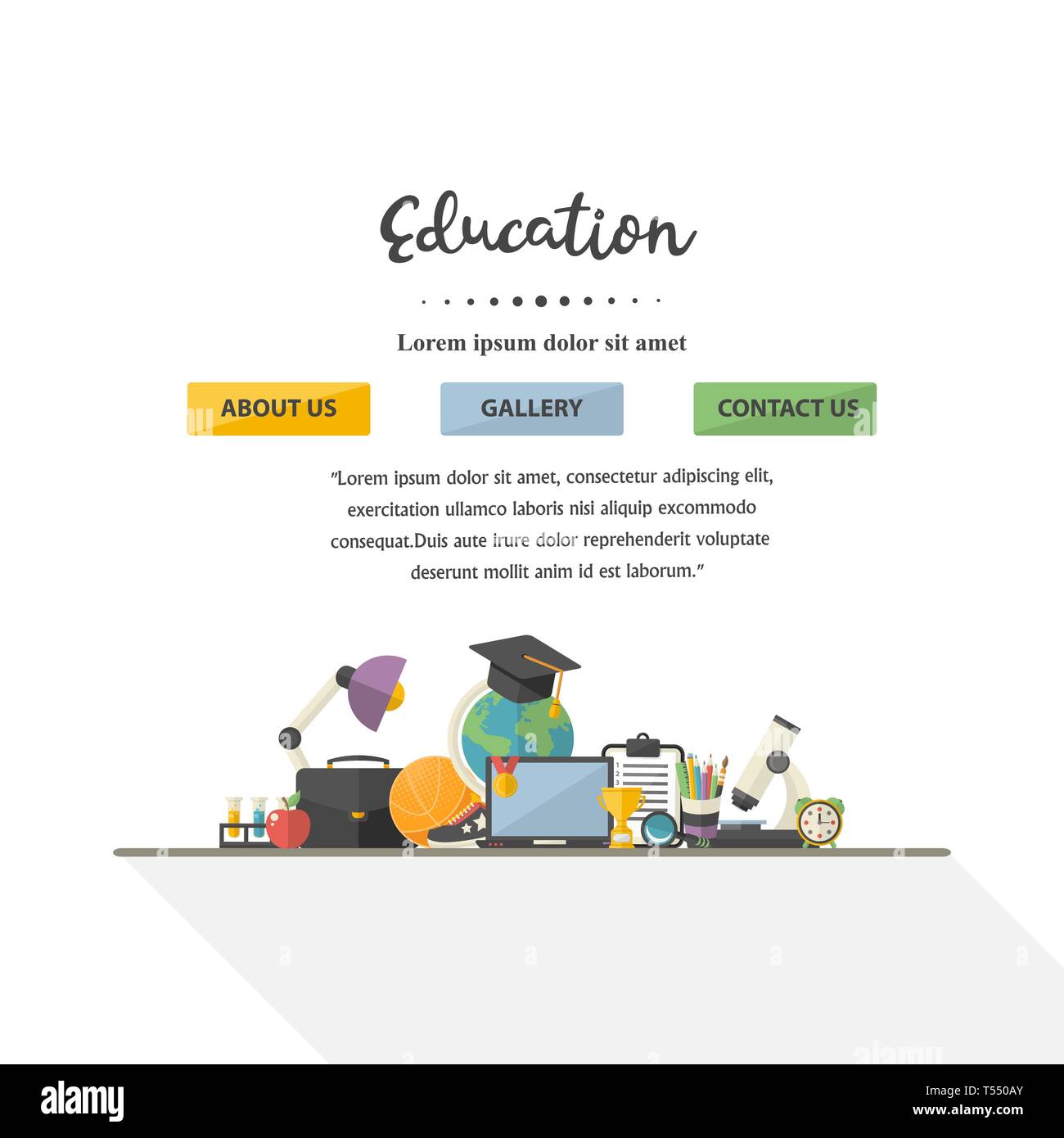 Il vettore a scopo didattico illustartion concept design di una pagina sito Illustrazione Vettoriale
