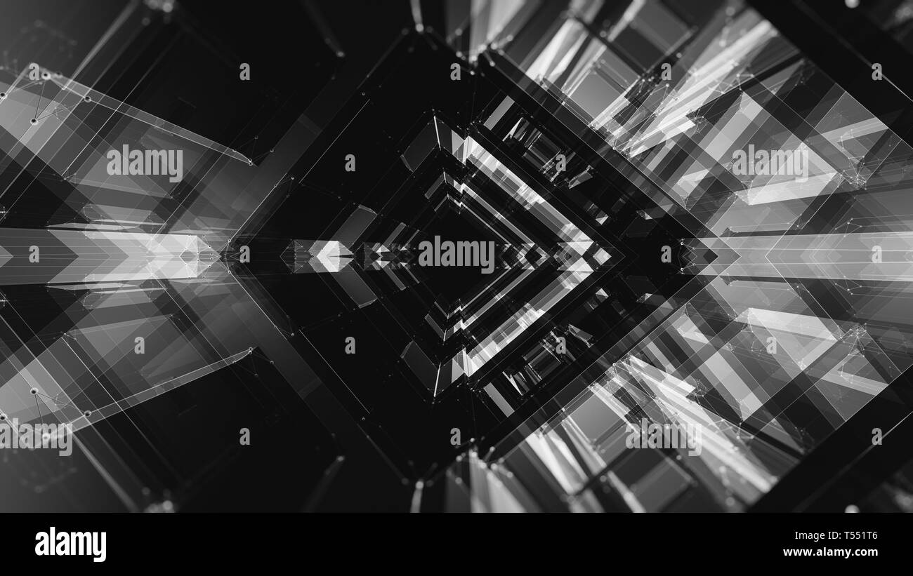 Incandescenza linee di sfocatura dello sfondo astratto. Il rendering 3D Foto Stock