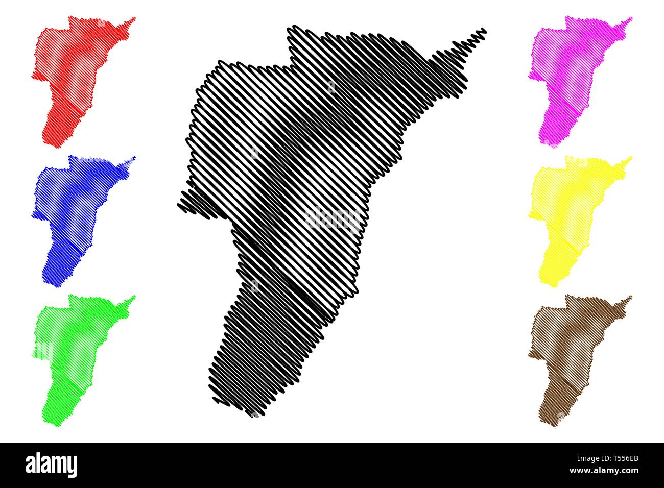 Quindio reparto (Colombia, Repubblica di Colombia, dipartimenti della Colombia) mappa illustrazione vettoriale, scribble schizzo dipartimento di Quindio mappa Illustrazione Vettoriale