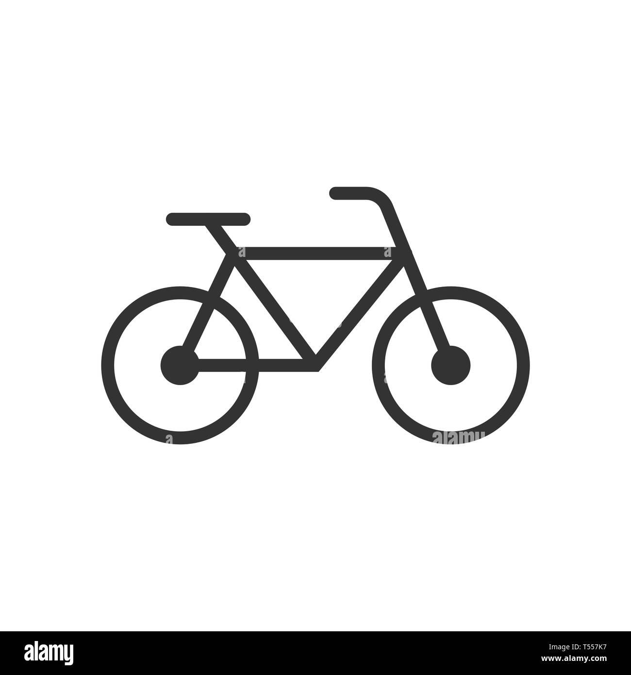 Segno di bicicletta icona in stile appartamento. Bike illustrazione vettoriale bianco su sfondo isolato. Escursioni in bicicletta la concezione di business. Illustrazione Vettoriale