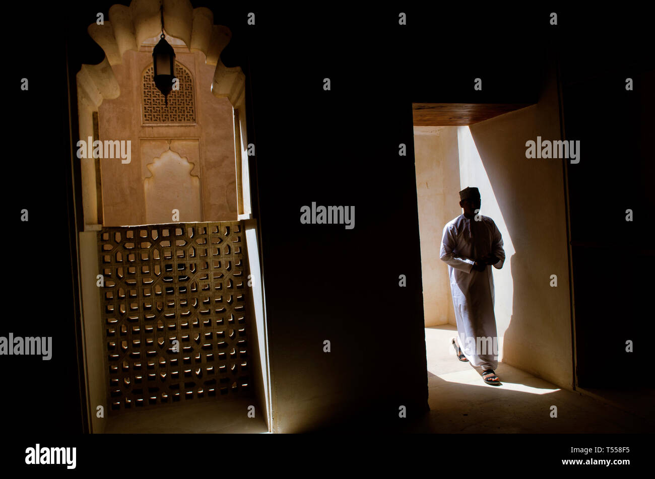 Jabreen o Jibreen Castel. Un diciassettesimo secolo Omani fort nei pressi di Bahla in Al governatorato Dakhiyah Oman. Foto Stock