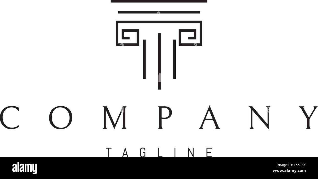 Colonna greca linea astratta Vector logo design Illustrazione Vettoriale