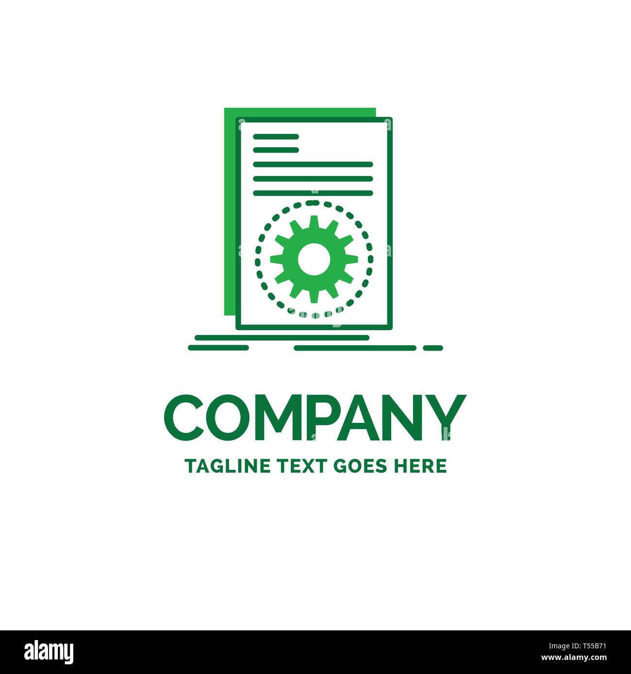 Il codice eseguibile, file, esecuzione di script, piatto Logo aziendale modello. Creative Green Brand Design Nome. Illustrazione Vettoriale