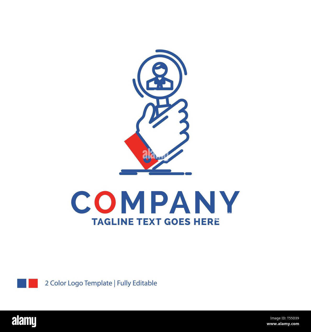 Nome azienda Logo Design per il reclutamento del personale, ricerca,  risorse umane, persone. Blu e rosso il marchio Design con posto per slogan.  Abstract Win Immagine e Vettoriale - Alamy