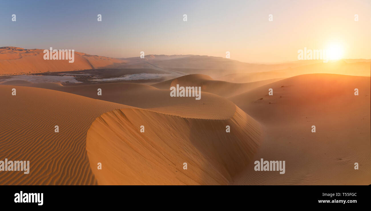 I UAE Abu Dhabi Provincia, Liwa Oasis, Rub Al Khali desert (Empty Quarter) Foto Stock