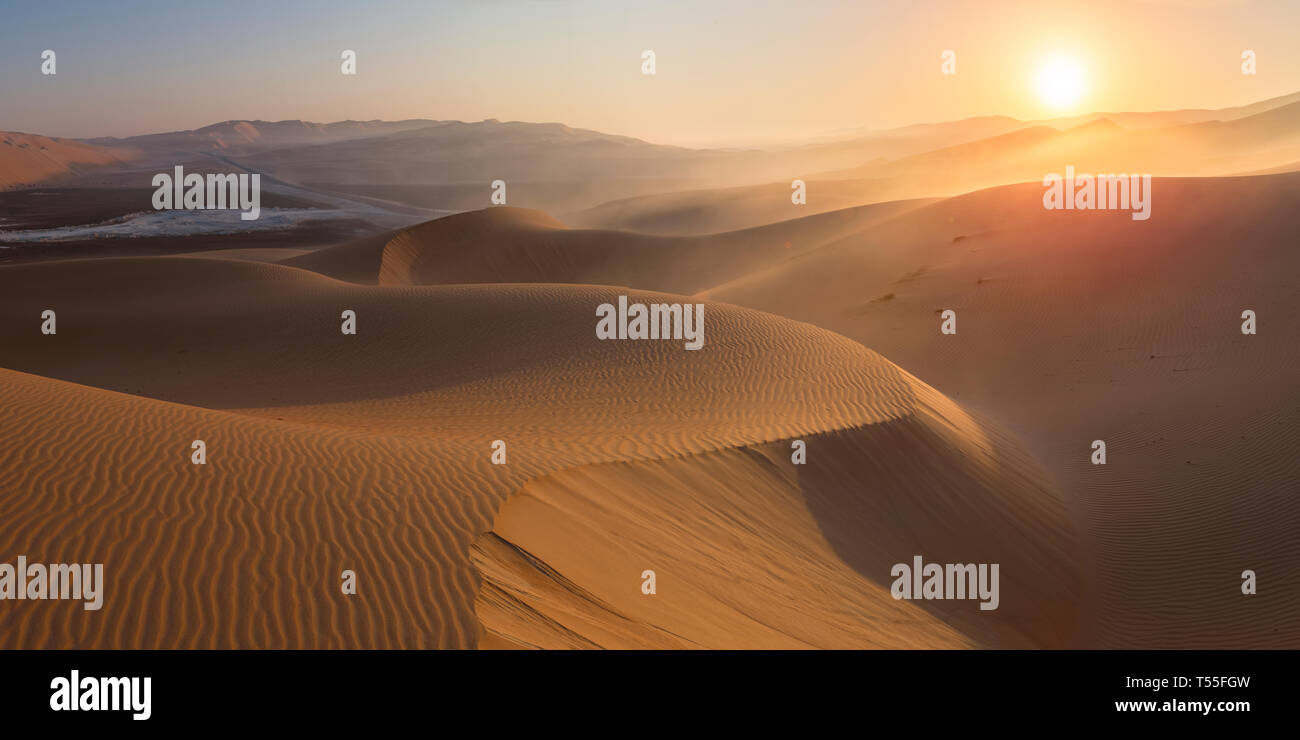 I UAE Abu Dhabi Provincia, Liwa Oasis, Rub Al Khali desert (Empty Quarter) Foto Stock